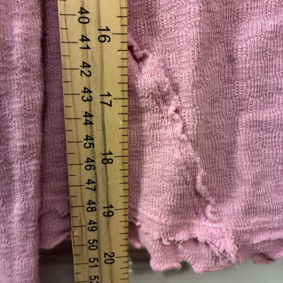 We The Free Women Cardigan Pink Cotton Blend Long Sleeve Button Ruffle Top Large - Picture 5 of 11